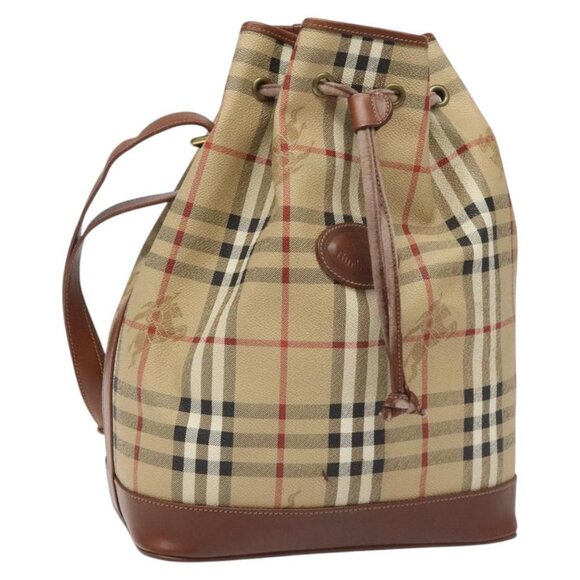 Burberrys Nova Check Shoulder Bag PVC Beige